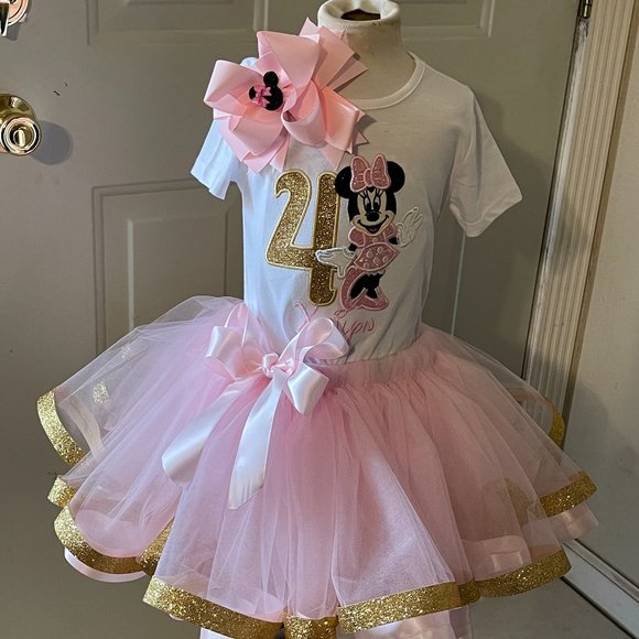 Light Pink and Gold Mouse tutu set - Picture 1 of 1